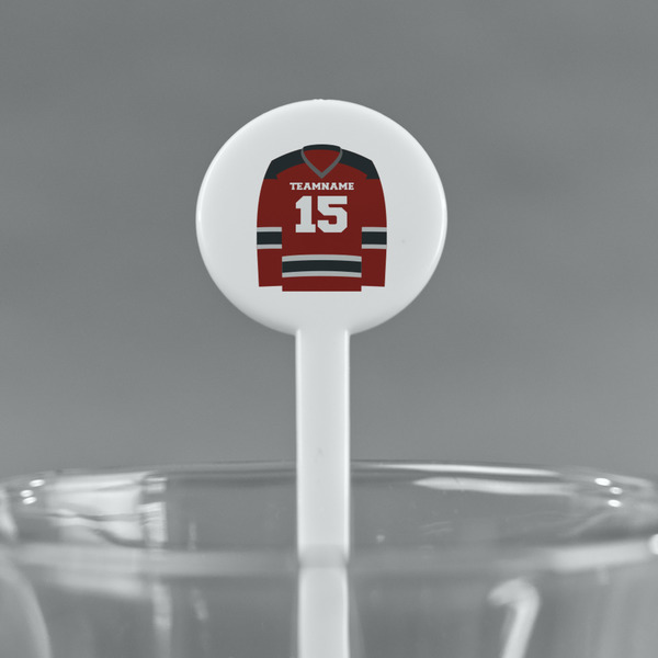 Hockey White Plastic 7" Stir Stick - Round - Main