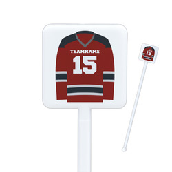 Hockey Square Plastic Stir Sticks - Double Sided (Personalized)