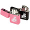 Hockey Windproof Lighters - Black & Pink - Open