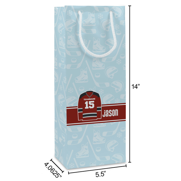 Hockey Wine Gift Bag - Dimensions