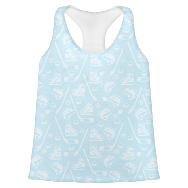 Custom Hockey Womens Racerback Tank Top - Large