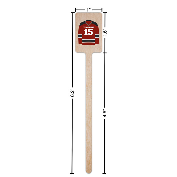Hockey Wooden 6.25" Stir Stick - Rectangular - Dimensions