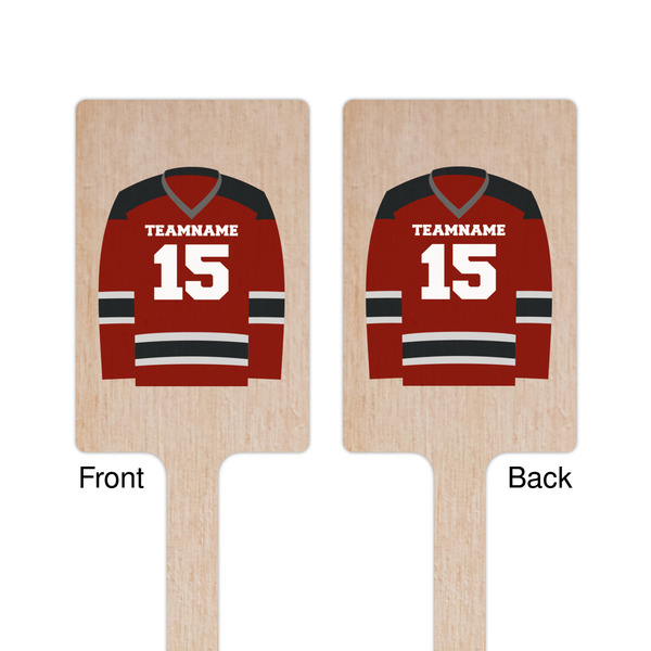 Hockey Wooden 6.25" Stir Stick - Rectangular - Double Sided - Front & Back