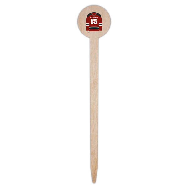 Hockey Wooden 6" Food Pick - Round - Single Pick