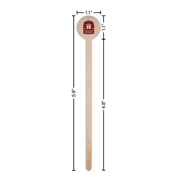 Hockey Wooden 6" Stir Stick - Round - Dimensions