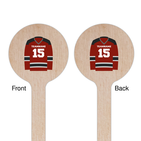 Hockey Wooden 6" Stir Stick - Round - Double Sided - Front & Back