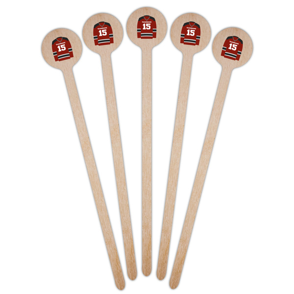 Hockey Wooden 7.5" Stir Stick - Round - Fan View