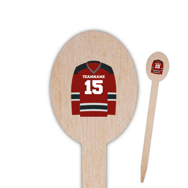 Custom Hockey Oval Wooden Food Picks (Personalized)