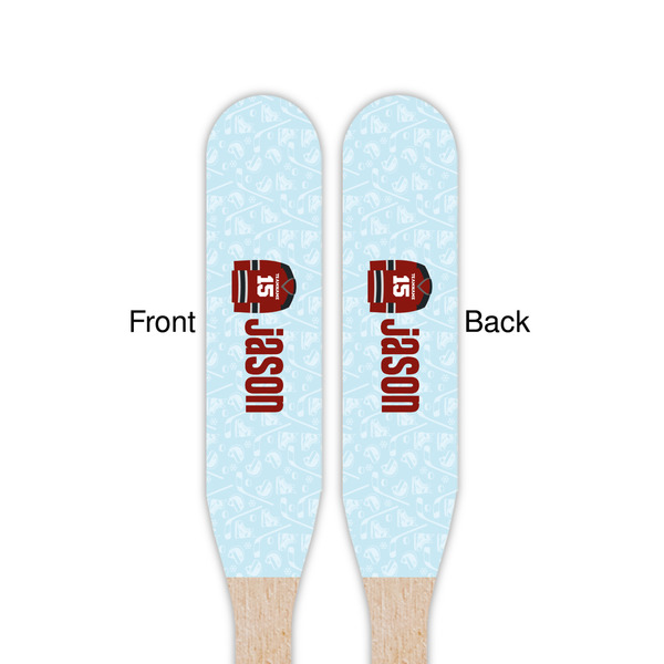 Hockey Wooden Food Pick - Paddle - Double Sided - Front & Back
