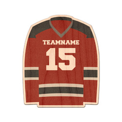 Hockey Genuine Maple or Cherry Wood Sticker (Personalized)