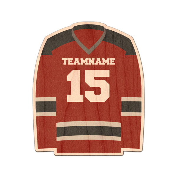 Custom Hockey Genuine Maple or Cherry Wood Sticker (Personalized)