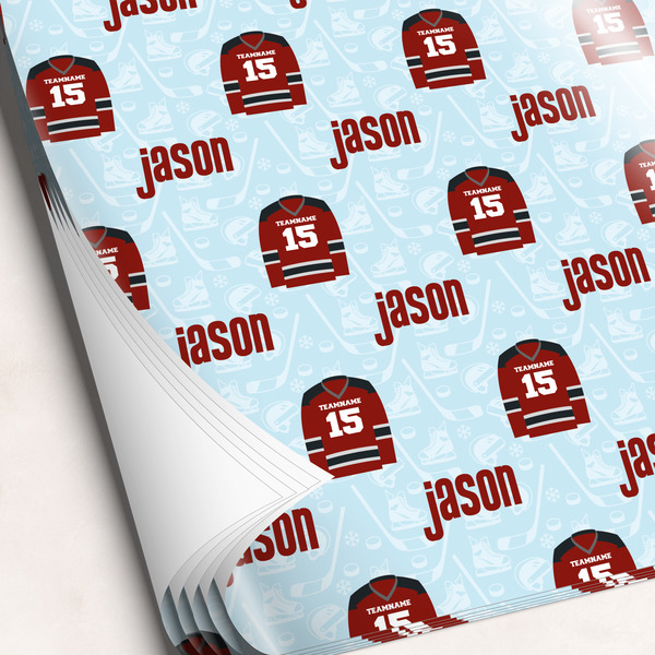 Custom Hockey Wrapping Paper Sheets (Personalized)
