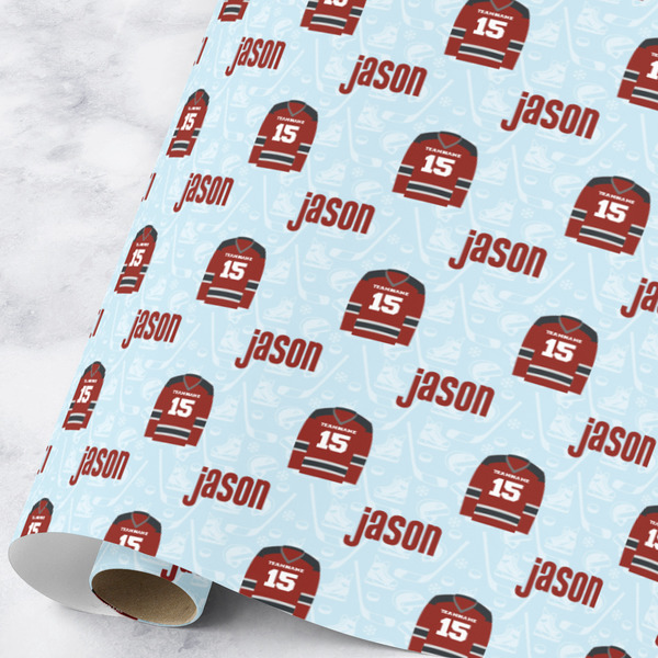 Custom Hockey Wrapping Paper Roll - Large (Personalized)