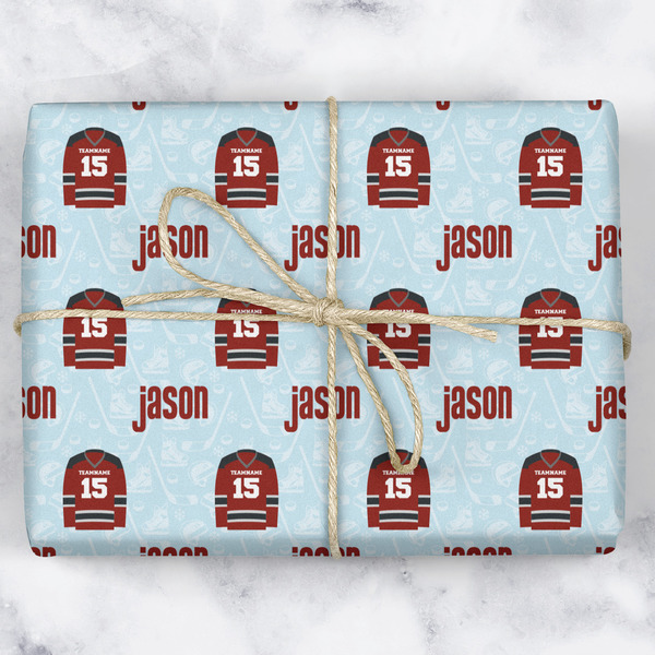 Hockey Wrapping Paper Roll - Matte - Wrapped Box