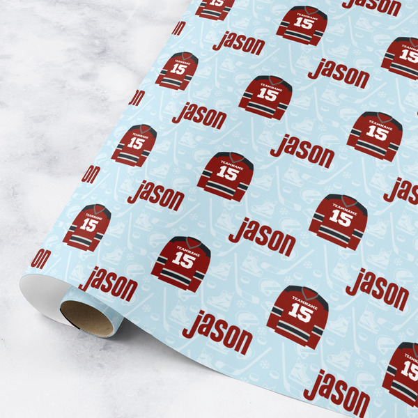 Custom Hockey Wrapping Paper Roll - Small (Personalized)