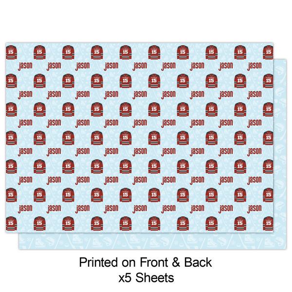 Hockey Wrapping Paper Sheet - Double Sided - Front