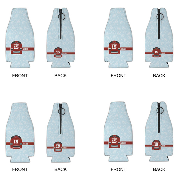 Hockey Zipper Bottle Cooler - Set of 4 - APPROVAL