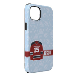 Hockey iPhone Case - Rubber Lined - iPhone 14 Plus (Personalized)