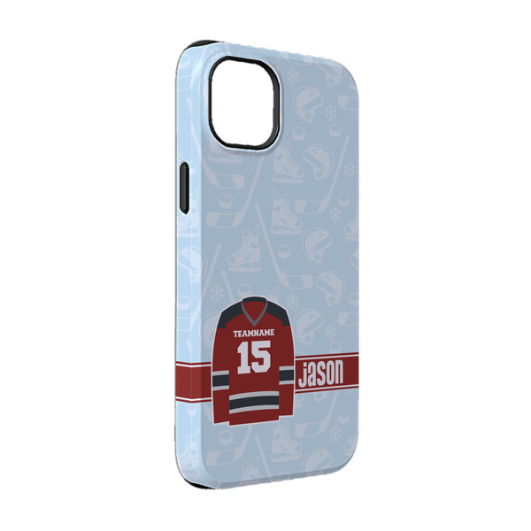 Custom Hockey iPhone Case - Rubber Lined - iPhone 14 Pro (Personalized)