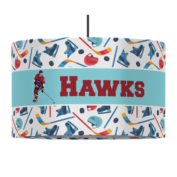 Hockey 2 12" Drum Lampshade - PENDANT (Fabric)
