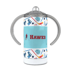 Hockey 2 12 oz Stainless Steel Sippy Cup (Personalized)