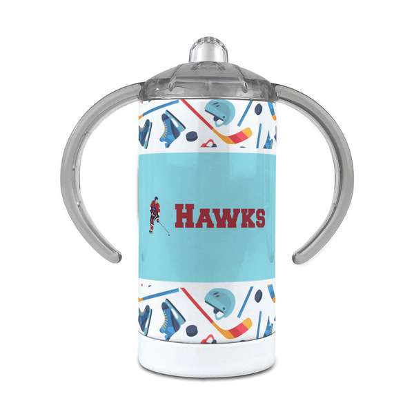 Custom Hockey 2 12 oz Stainless Steel Sippy Cup (Personalized)