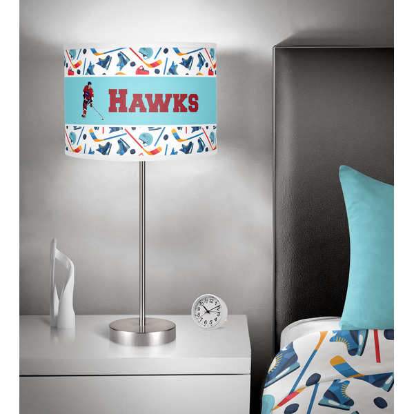 Hockey 2 13 inch drum lamp shade - in room