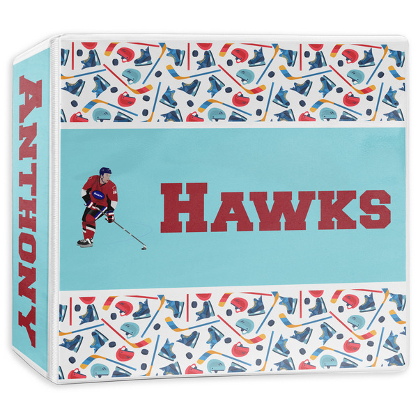 Custom Hockey 2 3-Ring Binder - 3 inch (Personalized)