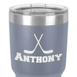 Hockey 2 30 oz Stainless Steel Tumbler - Grey - Double-Sided (Personalized)