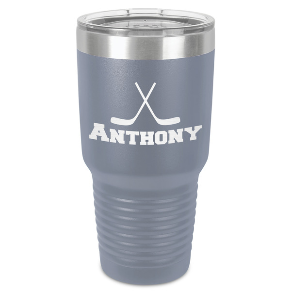 Hockey 2 30 oz Stainless Steel Ringneck Tumbler - Grey - Front