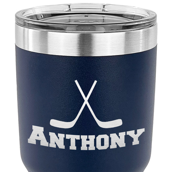 Hockey 2 30 oz Stainless Steel Ringneck Tumbler - Navy - CLOSE UP