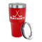 Hockey 2 30 oz Stainless Steel Ringneck Tumblers - Red - LID OFF