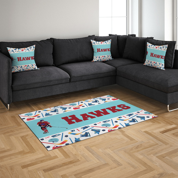 Hockey 2 4'x6' Indoor Area Rugs - IN CONTEXT