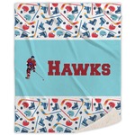 Hockey 2 Sherpa Throw Blanket (Personalized)