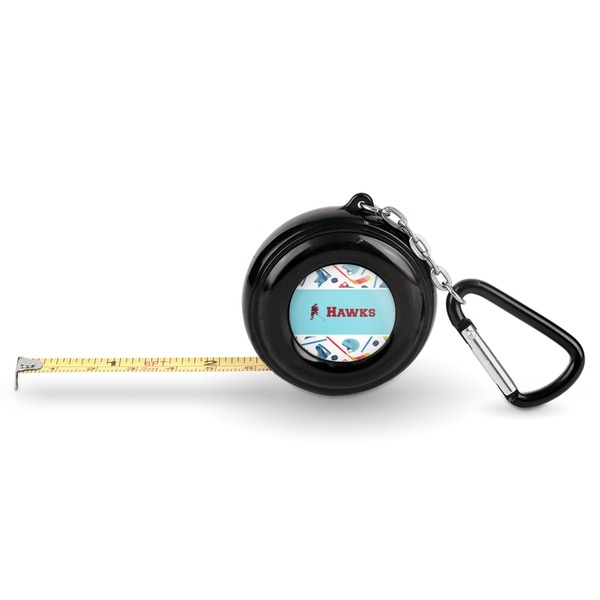 Custom Hockey 2 Pocket Tape Measure - 6 Ft w/ Carabiner Clip (Personalized)