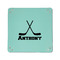 Hockey 2 6" x 6" Teal Leatherette Snap Up Tray - APPROVAL