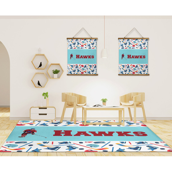 Hockey 2 8'x10' Indoor Area Rugs - IN CONTEXT