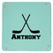 Hockey 2 9" x 9" Teal Leatherette Snap Up Tray - APPROVAL