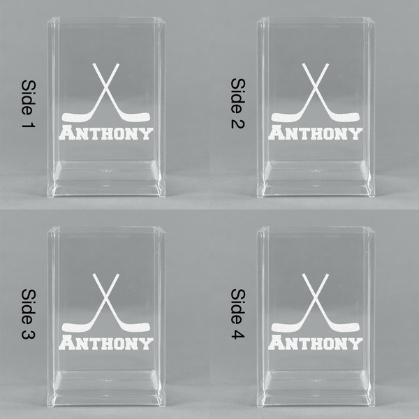 Hockey 2 Acrylic Pen Holder - All Sides