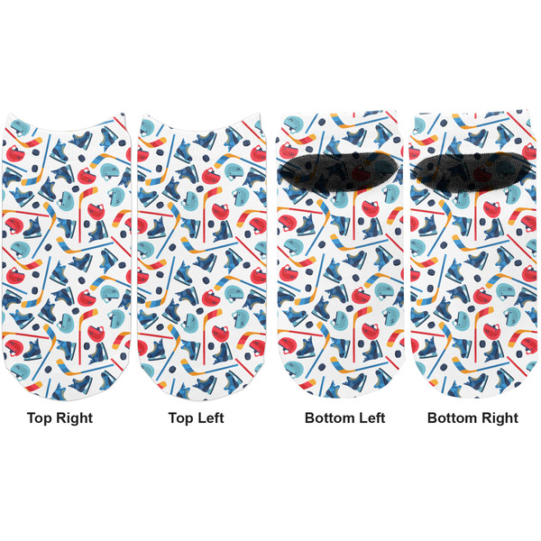 Hockey 2 Adult Ankle Socks - Double Pair - Front and Back - Apvl