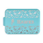 Hockey 2 Aluminum Baking Pan with Teal Lid (Personalized)