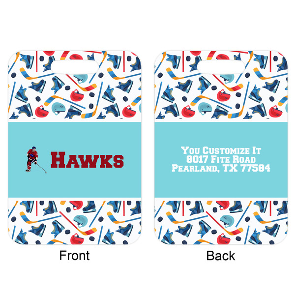 Hockey 2 Aluminum Luggage Tag (Front + Back)