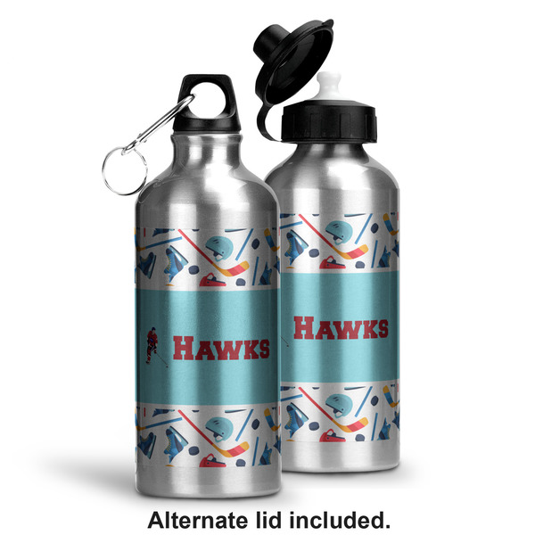 Hockey 2 Aluminum Water Bottle - Alternate lid options