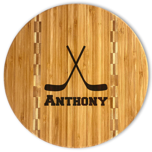 Custom Hockey 2 Bamboo Cutting Board (Personalized)