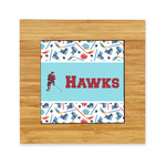 Hockey 2 Bamboo Trivet with Ceramic Tile Insert (Personalized)