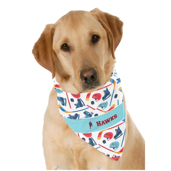 Custom Hockey 2 Dog Bandana Scarf w/ Name or Text
