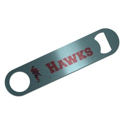 Hockey 2 Bar Bottle Opener - Silver w/ Name or Text