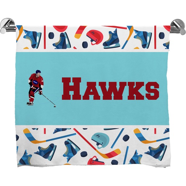 Custom Hockey 2 Bath Towel (Personalized)