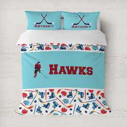 Hockey 2 Duvet Cover Set - Full / Queen (Personalized)