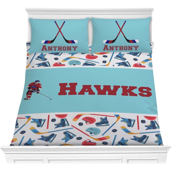 Custom Hockey 2 Comforter Set - Full / Queen (Personalized)